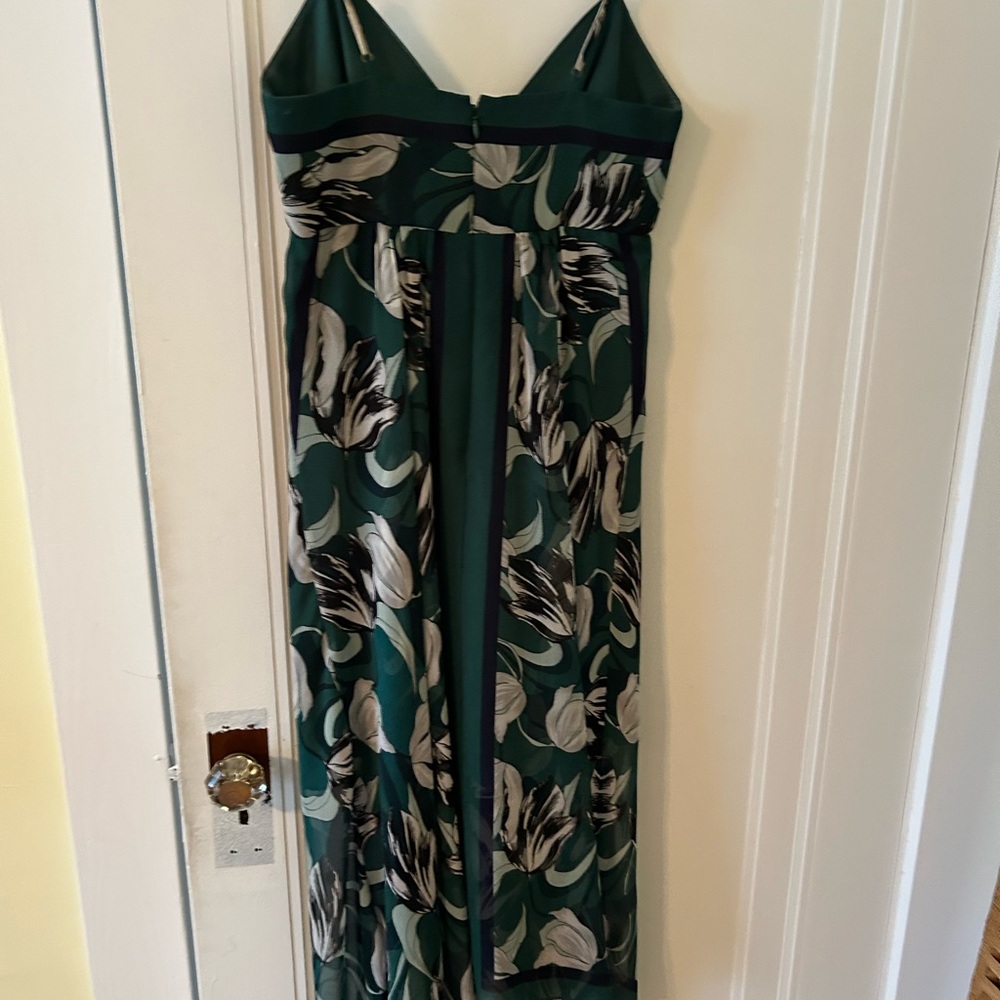 BCBGMaxAzria Green Tie Front Maxi Dress